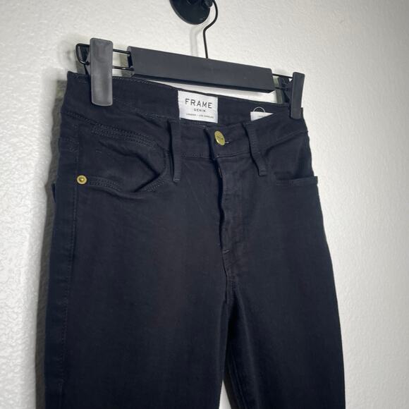 Frame Womens Jeans Size 24 Black Le High Skinny Leg Denim Casual Wear - Picture 12 of 14